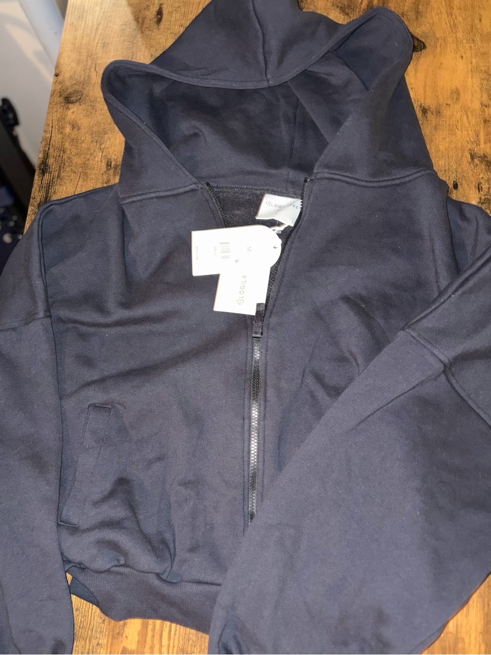 Women's Black Blogilates Zip-Up Jacket - Cozy Hooded Jacket - Picture 3 of 3